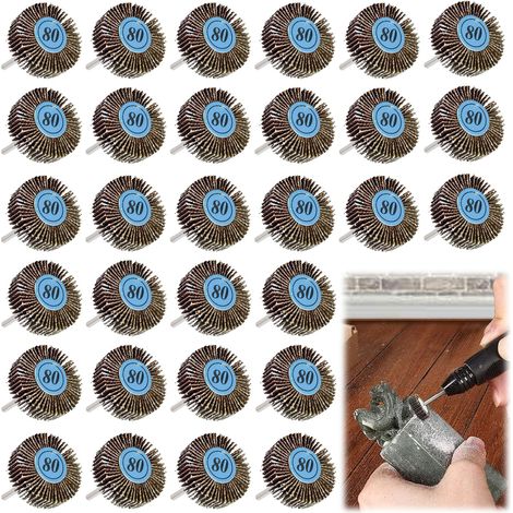 30 Pièces Roues à Lamelles, Grain 80 Disque pour Metal, Roues et DISQUES abrasifs pour Meules de Perceuse, Grignotteuse, Outil Rotatif (1/5)