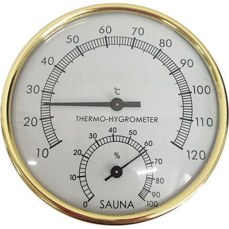 Thermomètre et hygromètre, thermomètre et hygromètre de cuisine, thermomètre d'ambiance numérique LCD, thermomètre d'ambiance, thermomètre de sauna, cadran en métal (1/5)