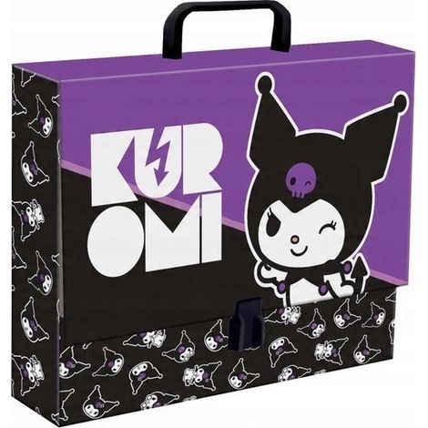 Carpeta Kuromi con asa para dibujos, tamaño A4 XL, kuromi grueso