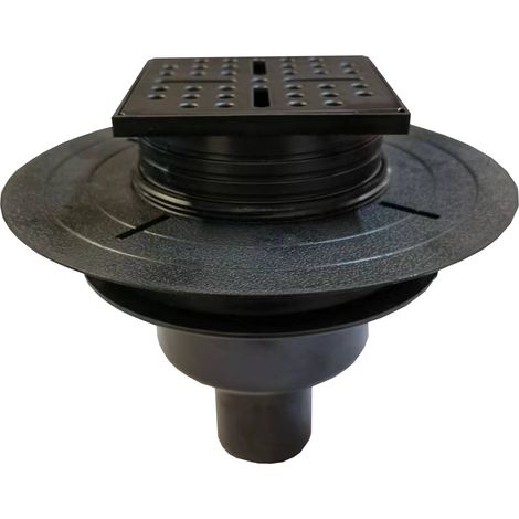 Piletta di scarico VERTICALE per Piatto Doccia RAINY e HIGH RAINY - Griglia in Acciaio inox Nero