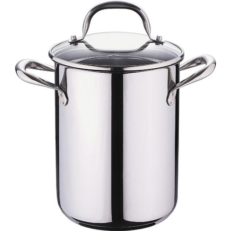 BERGNER Gourmet Pentola da Cucina per Pasta Coperchio di Vetro, Scolapasta e Capacità di 4,2L Acciaio Inox Molto Resistente, Pulizia Facile e Per Tutti i Piani Cottura (1/5)