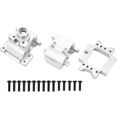 Boîte d'engrenage en alliage d'aluminium, pièces de rechange RC avec vis, compatible HSP 94122 94177 94188, voiture RC 1/10, argenté (1/5)