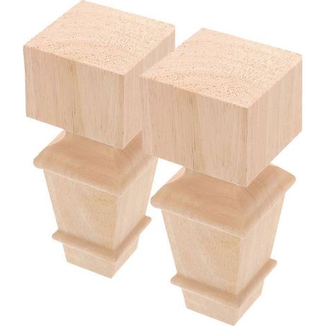 Pieds de meubles, pieds de table en bois, pieds d'armoire, pieds de canapé, lot de 2 de rechange, beige (1/5)
