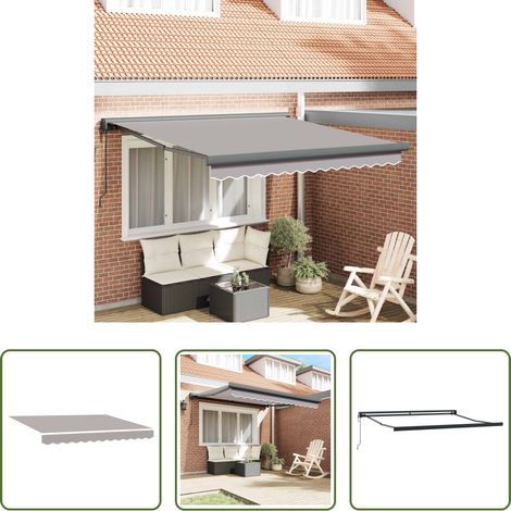 Store rétractable - Auvent Gris clair 300 x 250 x 165 cm Polyester et Aluminium (1/5)