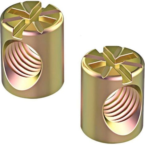 Écrous cylindriques pour meubles – Lot de 20 pièces M6 × 20 mm, acier zingué résistant à la corrosion (1/4)
