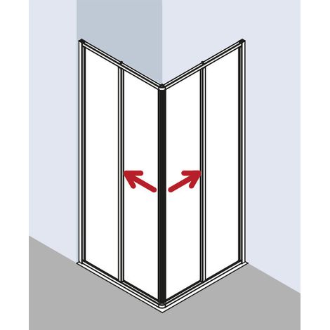 Kermi O100 ED2 Eck-Halbteil 2-tlg GT 90x185cm SIMG Acrylglas Kerolan Fontana (1/3)