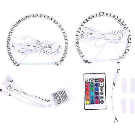 Anneaux lumineux LED 5050 131+146 mm pour phares de voiture E46, style Angel Eyes RGB, 1 paire - AquaForge (1/5)
