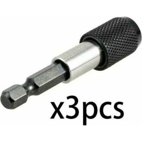 (3 Pieces) 6.35mm Hex Shank Screwdriver Bit Holder 60mm Magnetic Screwdriver Extension Handle Screwdriver Handle Quick Release Screwdriver Bit Holder for Drill Guide (1/5)