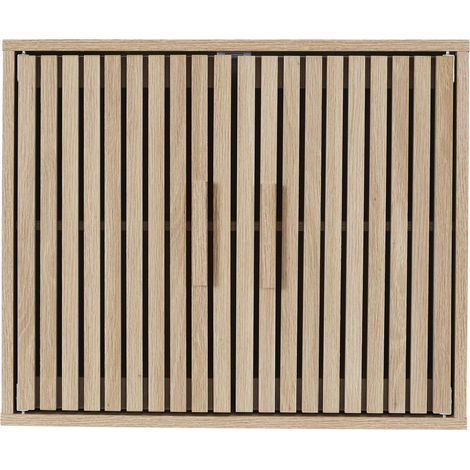 The Home Deco Factory – Armoire murale 2 portes en bois – Dimensions 60x20x50 cm – Ouverture 2 portes – Tablette intérieure réglable – À fixer au mur