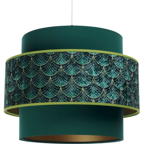 Suspension Extérieur à motif fleuri vert, intérieur doré - Fleuri, vert, doré (1/5)