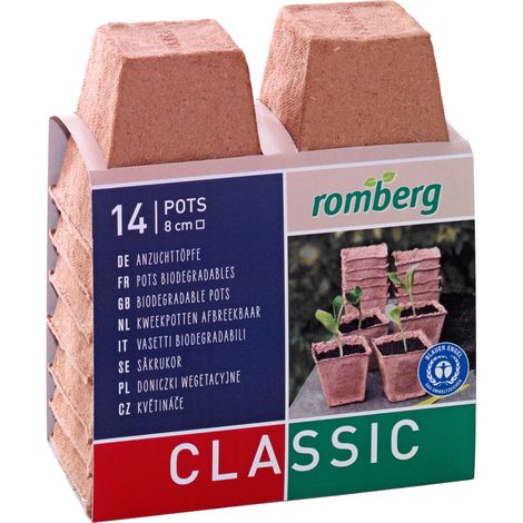 Romberg CLASSIC Anzuchttöpfe 8 cm quadratisch - 14er Pack (1/3)