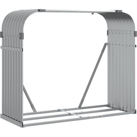 Porte-bûches Portant de bois de chauffage gris clair 120x45x100 cm acier galvanisé CFW38296 (1/5)