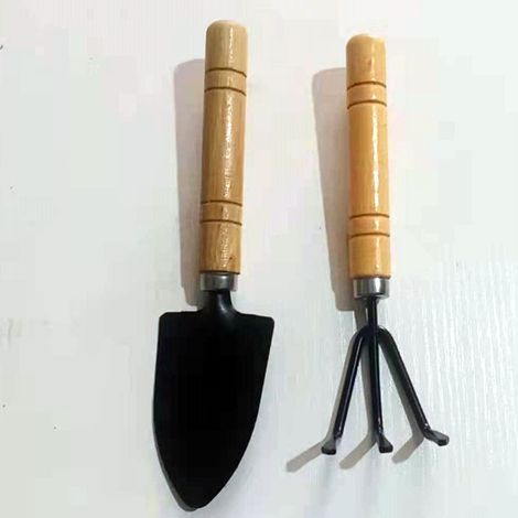 1 Pack Acier Inoxydable Pelle De Jardinage Fleur Plantation Pelle Jardin Manche En Bois Jardinage Outils À Main Petit Ménage Pelle Pelle, Noir, Longueur 22cm (1/2)