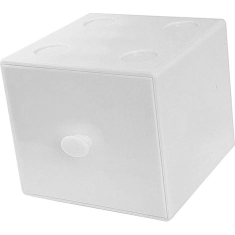 Boîte de rangement bureau en plastique empilable bloc construction carré tiroir pour maison dortoir école fournitures bureau accessoire blanc (1/5)
