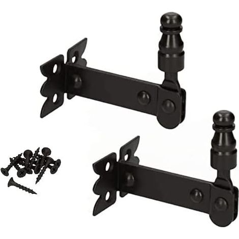 KOTARBAU Lot de 2 supports de volet de fenêtre à visser - 68 mm - En acier noir (1/5)