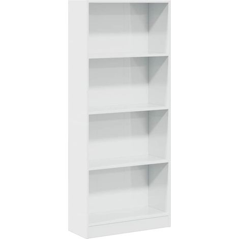 Maison Exclusive - Libreria Bianco Lucido 60x24x143 cm in Legno Multistrato