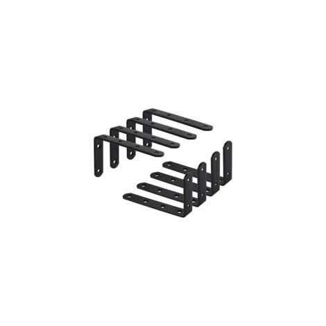 Paquet de 8 supports de support mural, support en forme de L, support fixe, meuble suspendu, 125x75x3mm - Crezuo (1/4)