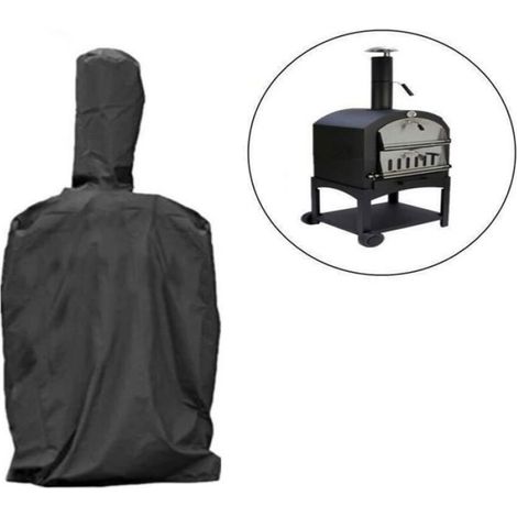 Housse four à pizza extérieure, noir Oxford 55x65x175 cm, protection jardin étanche anti-poussière avec cordon (1/5)