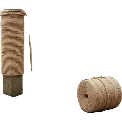 Cuerda de yute, 100 m de largo, 8 mm de grosor, verde militar. (1/2)