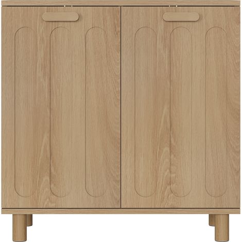 CAIziPanier à linge basculant avec panier amovible, panier à linge dissimulé, meuble de rangement pour panier à linge de salle de bain, étagère de rangement autoportante pour la maison, couleur chêne