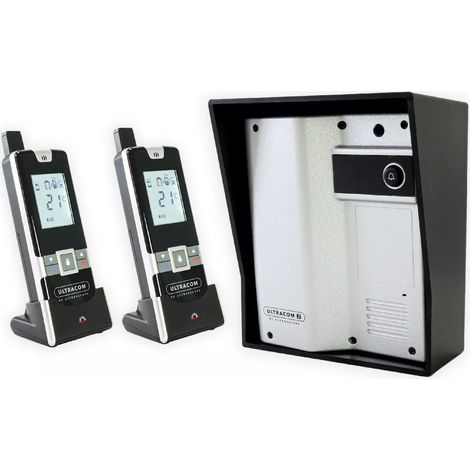 Interphone sans-fil ouverture gâche / portail via combiné - UltraCOM2 + visière noire + 2 combinés (1/5)