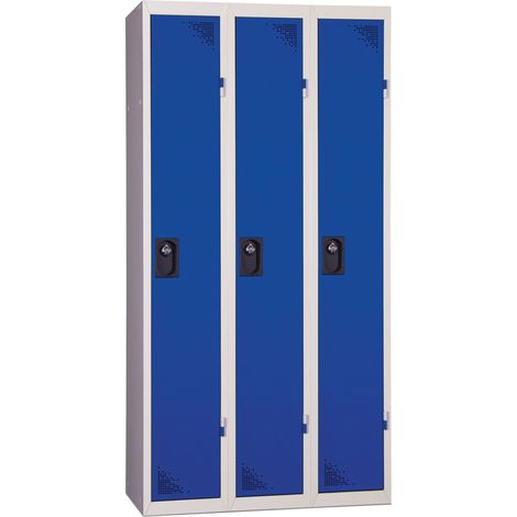 PROVOST - Vestiaire industriel monobloc Provost - 3 colonnes, bleu métal