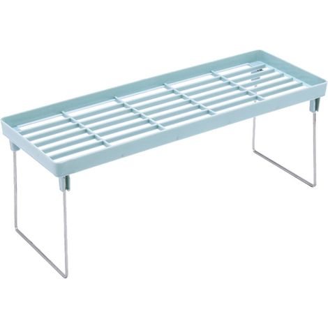 Etagère Libre-Service - Support de Rangement pour Épices et Condiments - En PP et Acier Inoxydable - Dimensions 40 x 14 x 14,5 cm - Bleu - 1 Pièce (1/4)