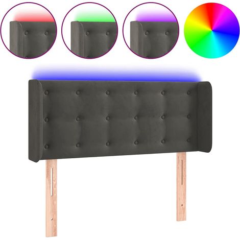 Maison Exclusive - LED Kopfteil Dunkelgrau 83x16x78/88 cm Samt (1/5)
