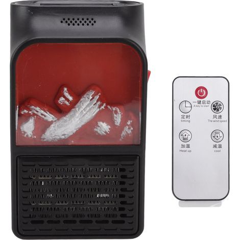 Mini-PTC-Keramikflammenheizer (1000 W), schnelles Aufheizen, leiser tragbarer Kamin mit mattiertem, feuerhemmendem Gehäuse für den Heimgebrauch, 220-V-EU-Stecker