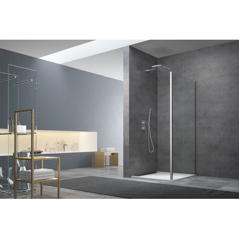 Swiss Aqua Technologies Tex EasyClean pannello laterale in vetro trasparente + profilo cromato, 80x195cm (SIKOSTENATEXD80)