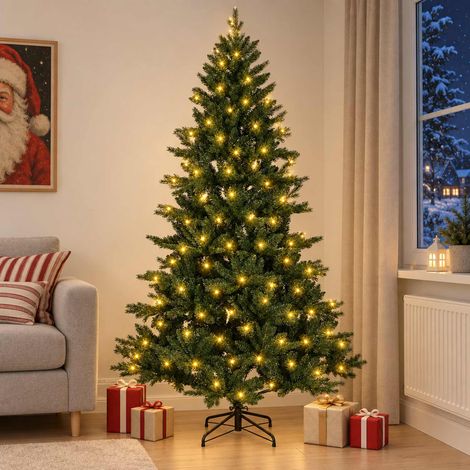 vidaXL Artificial Hinged Christmas Tree 120 cm 150 LEDs Warm White (1/5)