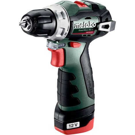 Metabo Akku-Bohrschrauber PowerMaxx BS BL Kunststoffkoffer 12V 2x2Ah Li-Power + LC 40 (1/3)