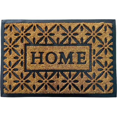 Zerbino rettangolare in fibra di cocco con scritta Home misura 40 cm x 60 cm