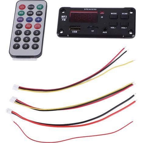 Module décodeur MP3 Bluetooth 5.0 DC 6V-12V, affichage numérique, double décodage, récepteur audio sans fil avec télécommande (1/5)