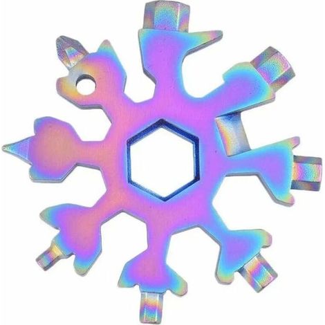 18 in 1 Snowflake Multifunction Tool Almighty Tool - Snowflake Shaped Screwdriver / Bottle Opener / Keychain (Color) (1/5)