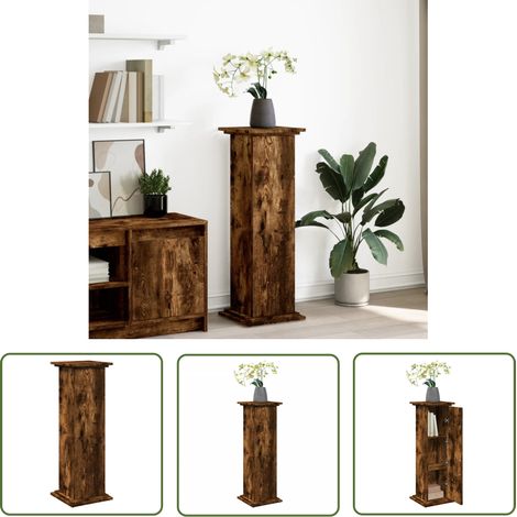 vidaXL Postament mit Stauraum Räuchereiche 31x30x90 cm Holzwerkstoff (1/5)