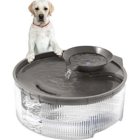 1 distributeur d'eau pour animaux, capacité 5 L, filtration triple, pompe silencieuse ≤ 30 dB, réservoir transparent, idéal chiens grands et chats (1/5)