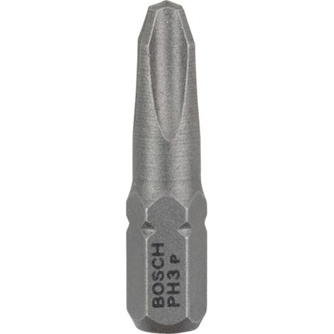 Pack 3 Embouts de vissage cruciformes extra-dure PH3 longueur 25 mm - 2607001515 - Bosch (1/5)