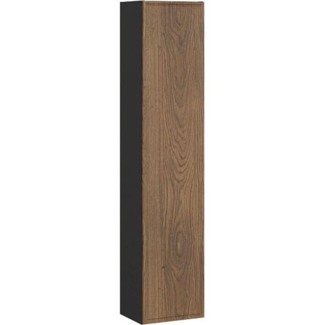 Colonne salle de bain SAVIA 140 cm braun und schwarz – 1 Tür und Stauraum
