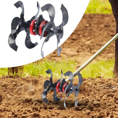 Disc Harrow, labour pour la tondeuse à gazon - Roue de désherbage de barre efficace,Scalificateurs de pelouse résistants à l'érosion，Motobineuse de Jardin à 9 Dents de 26 Mm (1/5)