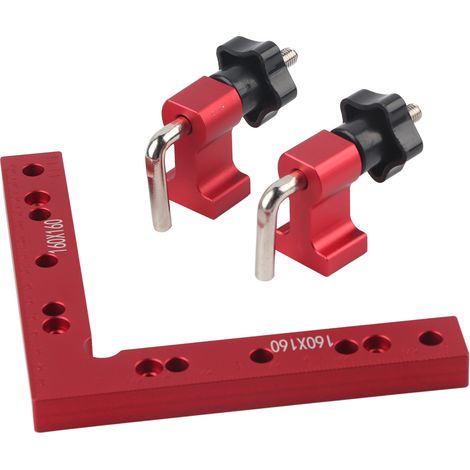 Pince de serrage à angle droit pour menuisier, pince en L à 90°, dispositif auxiliaire de positionnement de panneau, clip de 160 mm (1/5)