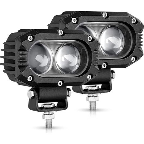 2PCS Phare de Travail LED 4 Pouces 80W 9600LM Projecteur Phares Longue Portee Led Moto 4x4 Antibrouillard LED Feux Additionnel Barre pour Moto, Voiture, Tracteur, Camion, SUV, Bâteau, Caravane (1/5)