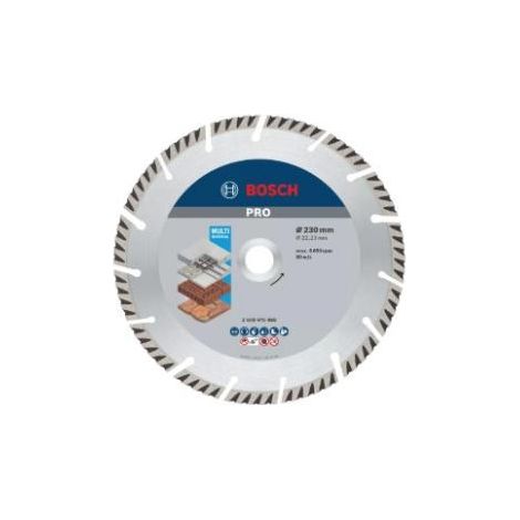 FPLUS disco diamante pro multimaterial bosch 230 mm , Larga vida útil cortando diversos materiales de construcción
Segmentos de baja fricción diseñados para minimizar el desgaste e