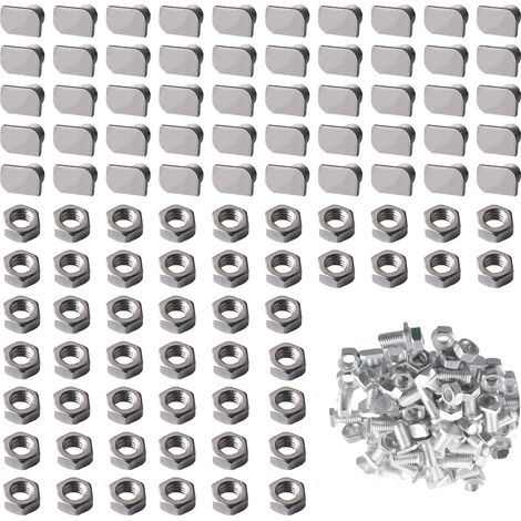 Lot de 50 vis à tête marteau M6 x 12 en aluminium avec écrous, vis à tête marteau pour serre, accessoires de serre (1/5)