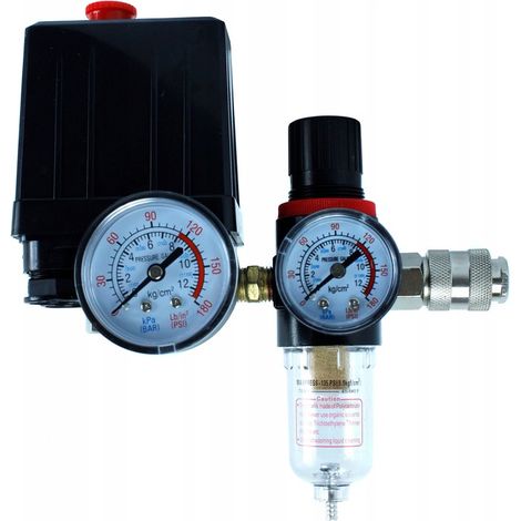 Druckschalter mit Wasserabscheider 12 bar Zoll für Kompressor 230 V (1/5)