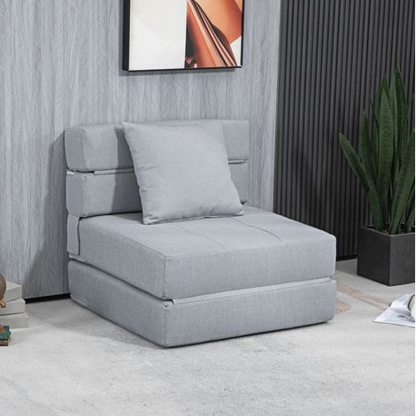2-in-1 Schlafsessel mit Bettfunktion, Hellgrau, OKMYHOME (1/5)