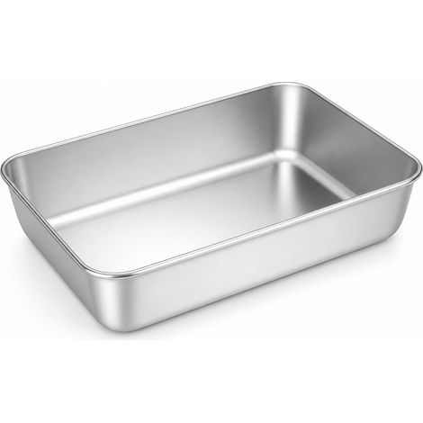 Plat de conservation en inox renforcé, sans couvercle — bac rectangulaire pour la préparation des aliments (1/5)