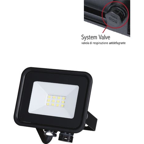 Proiettore LED ECO 10W IP65 Cornice Nera