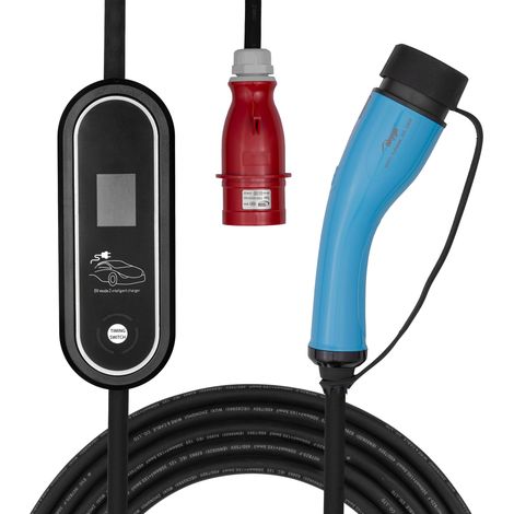 Cargador para coche eléctrico AK-EC-22 CEE de 5 pines / Tipo 2 LCD trifásico 32A 22kW 5m