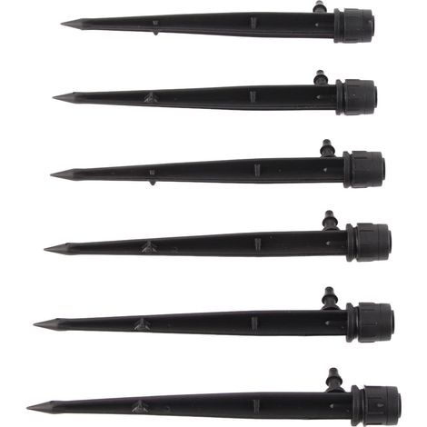 100 goutteurs réglables 360°, débit d'eau ajustable, arroseurs pour système d'irrigation de terrasse, pelouse et parterre, 13 cm / 5,1 pouces, noir (1/5)